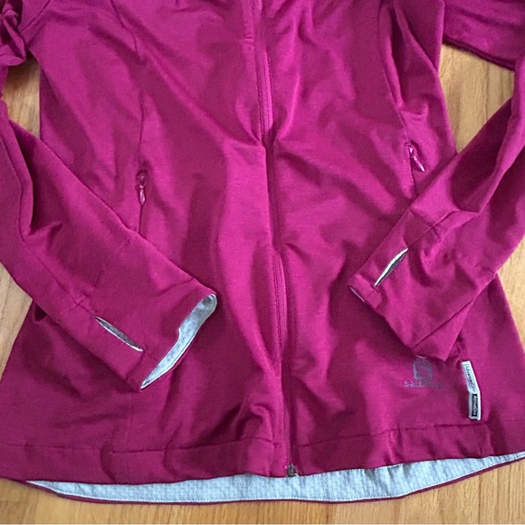 Salomon AdvancedSkin ActiveDry Full Zip Jacket Magenta Size Small - Picture 8 of 9
